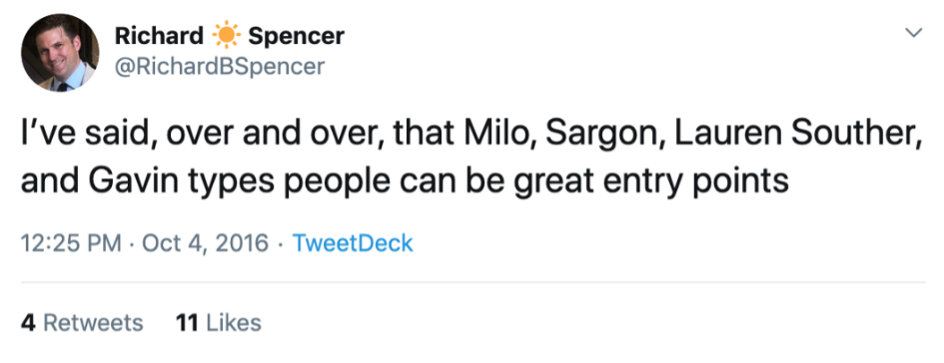 Spencer, Richard. 'I've said, over and over..' Twitter, 4 Oct. 2021.
